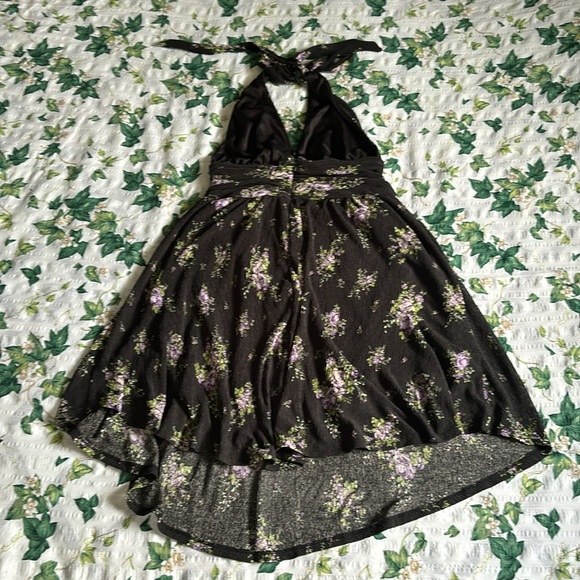{NWOT} WILD FABLE Black Floral Halter Dress - Picture 3 of 4